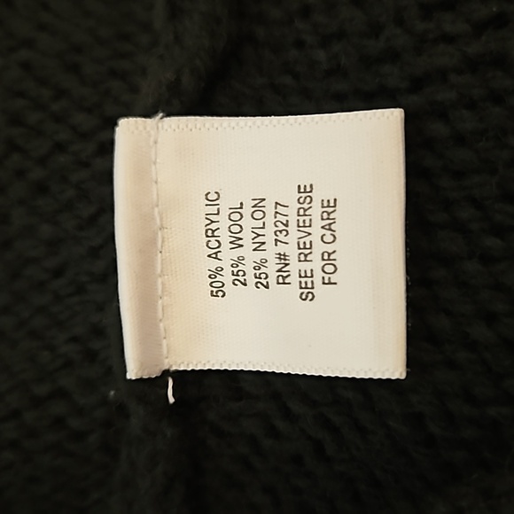 SO WEAR IT DECLARE IT Black Monochrome Wool Cropped Baddie Hoodie Cardigan - Picture 8 of 9